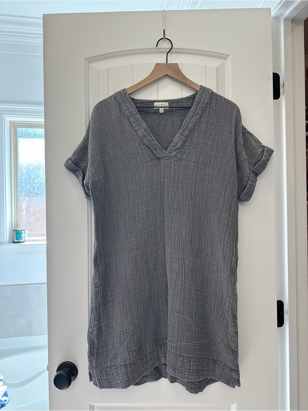 Wonderly Washed Gray V-Neck Tunic